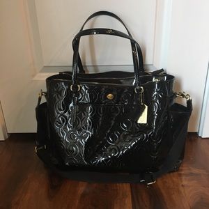 COACH - BLACK PATENT TOTE / DIAPER BAG
